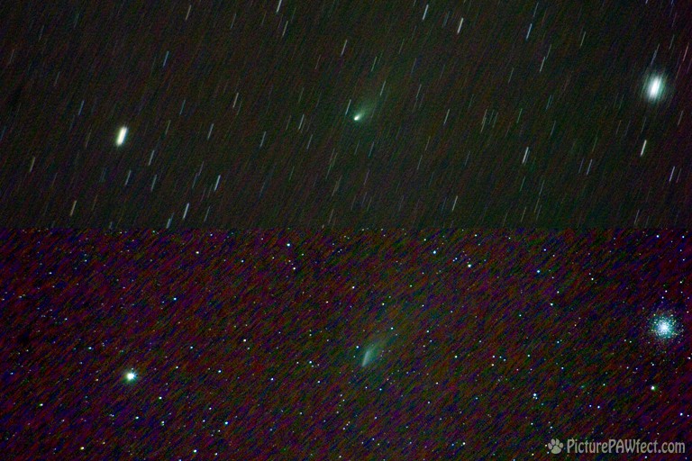 Comet 73P/Schwassmann-Wachmann swings by M13 on May 3rd, 2006 (moving fast!) (Sky & Space Gallery)